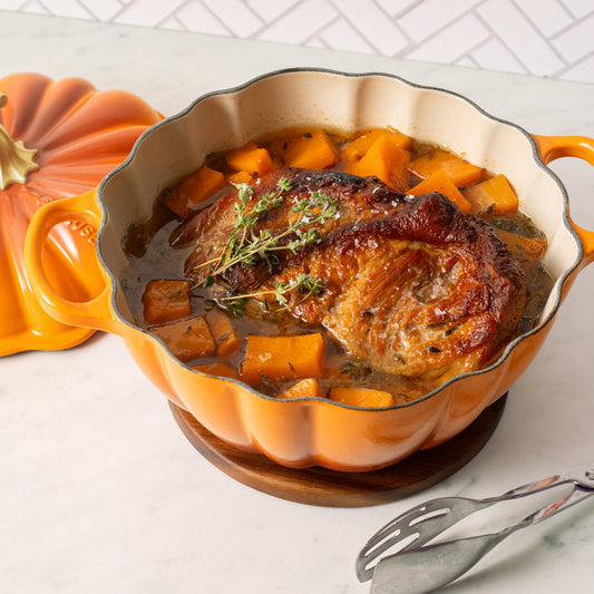 Signature Cast Iron 4-quart Flame Persimmon Pumpkin Cocotte