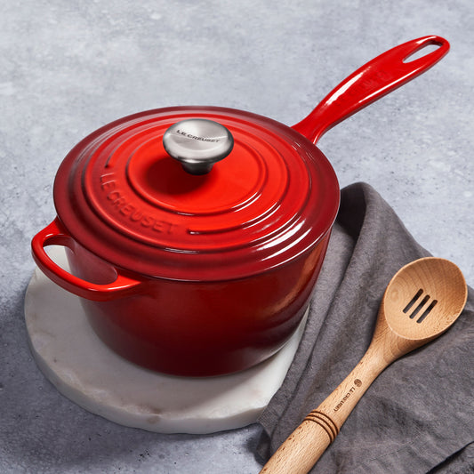 Signature Cast Iron 1.75-quart Cerise Saucepan