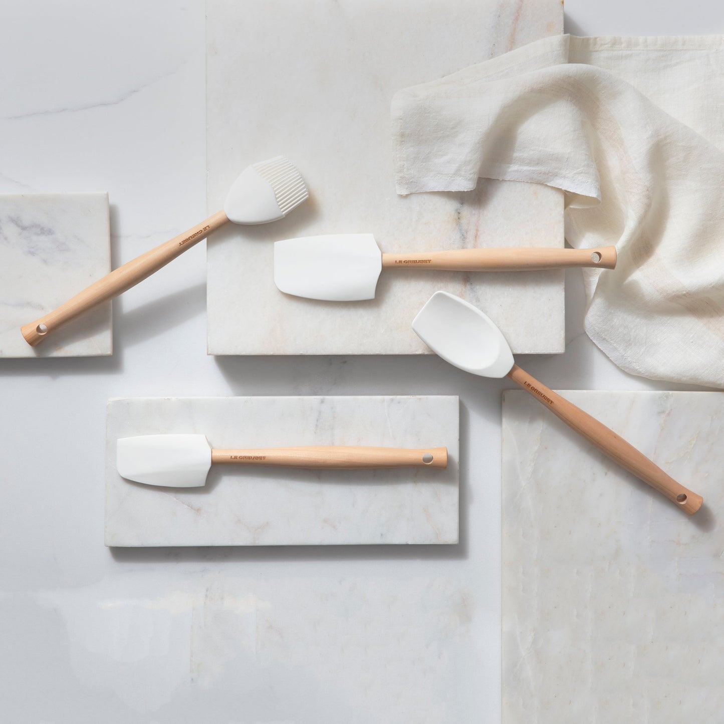 5 Piece White Silicone Utensil Set