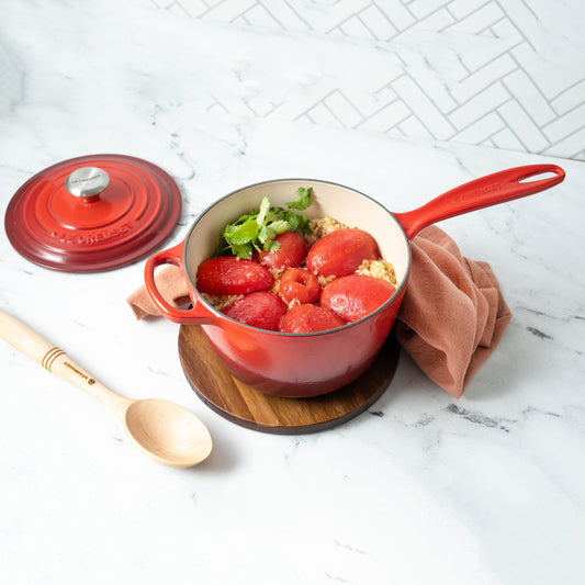 Signature Cast Iron 2.25-quart Cerise Saucepan