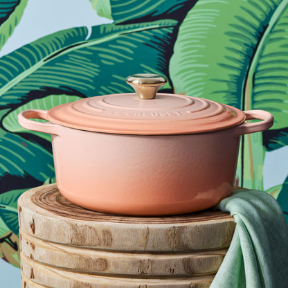 Signature Cast Iron 5.5-quart Peche Round Dutch Oven