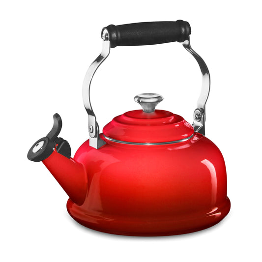Enameled Steel 1.7-quart Cerise Whistling Tea Kettle