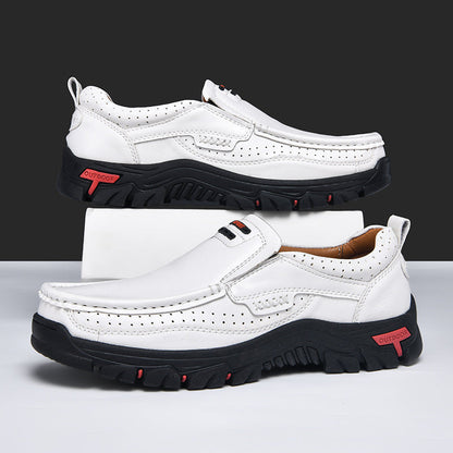 Men's Non-slip Walking Leather Lightweight Breathable Casual Loafers