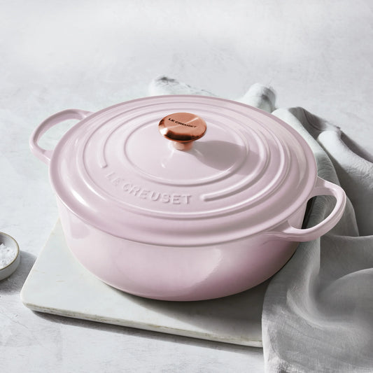 Signature Cast Iron 6.75-quart Shallot Round Wide Dutch Oven with Copper Knob
