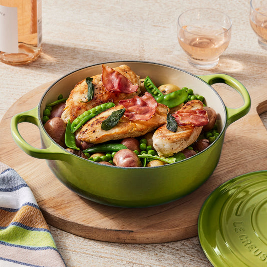 Signature Cast Iron 3.5-quart Olive Sauteuse Dutch Oven