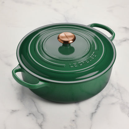 Signature Cast Iron 6.75-quart Artichaut Round Wide Dutch Oven with Copper Knob