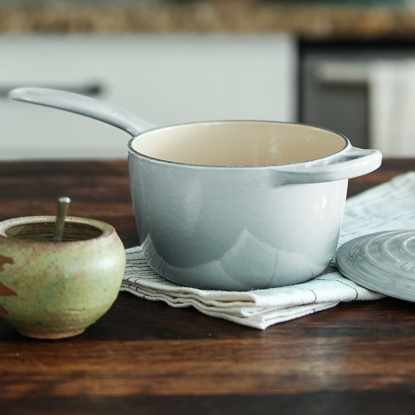 Signature Cast Iron 2.25-quart Sea Salt Saucepan