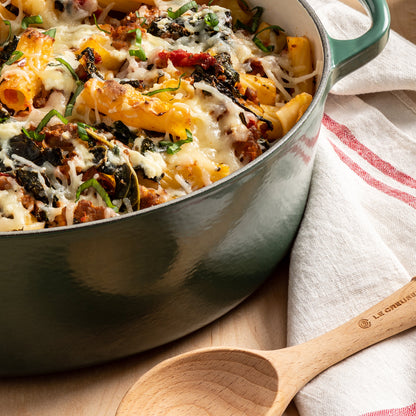 Signature Cast Iron 6.75-quart Artichaut Round Wide Dutch Oven with Copper Knob