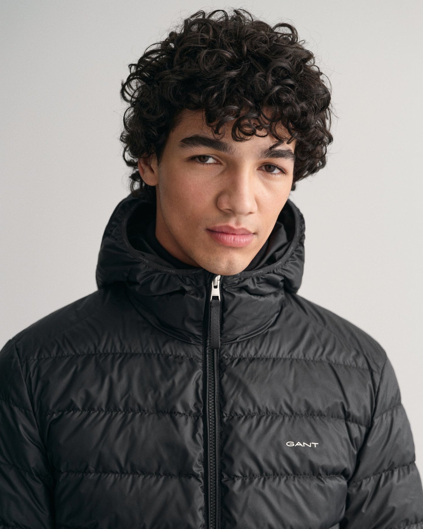 Men's Light Down Hood Jacket - BLACK