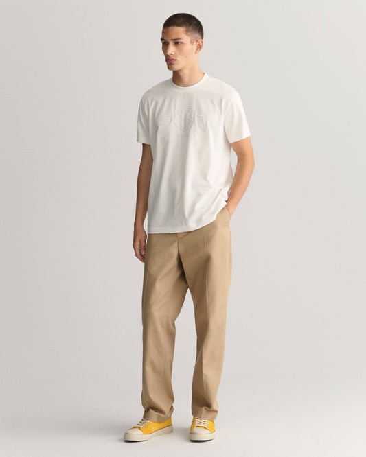 Men's Tonal Shield T-Shirt - EGGSHELL