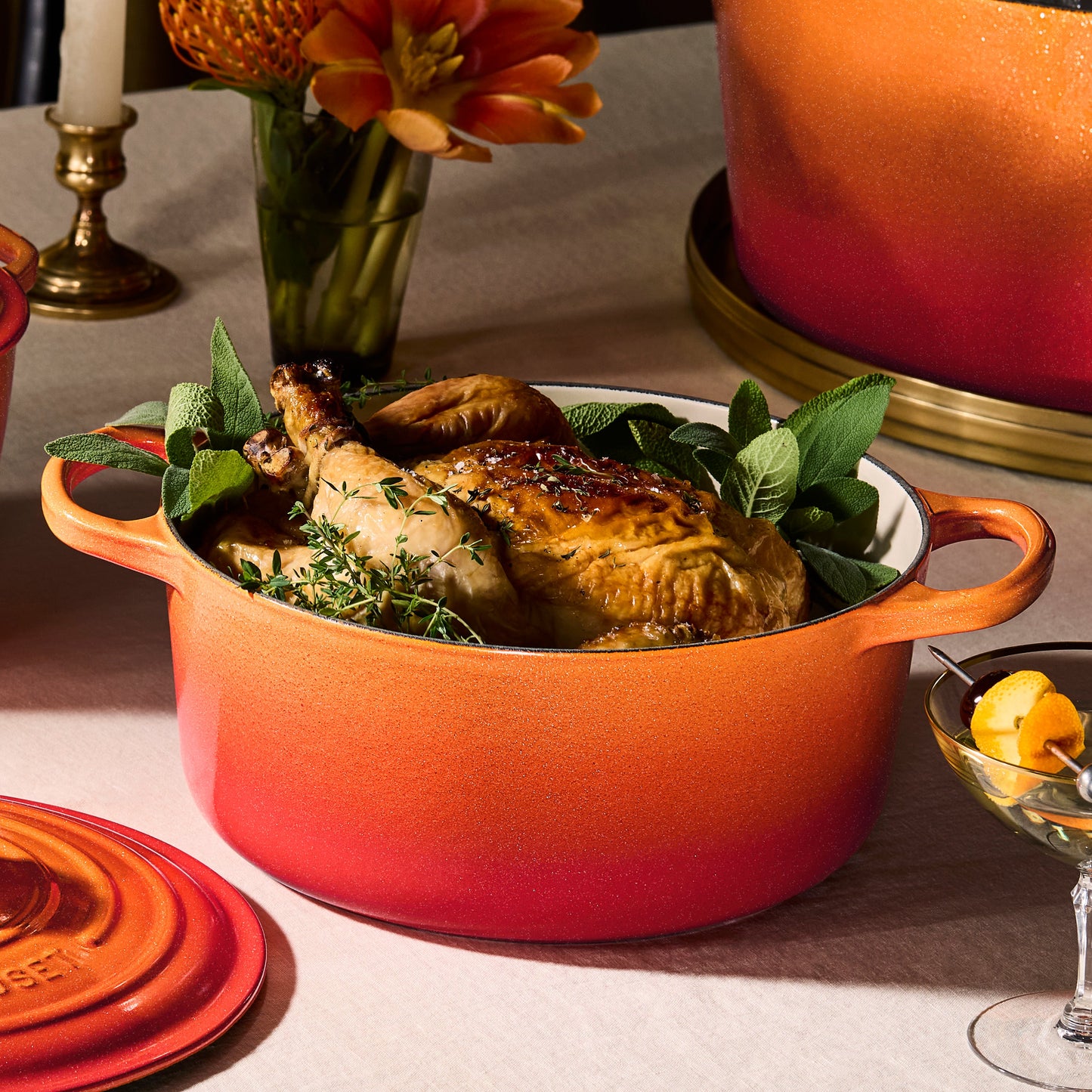 Signature Cast Iron 4.5-quart Flamme Doree Round Dutch Oven