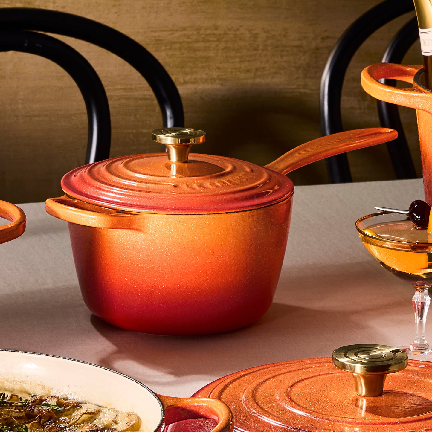 Signature Cast Iron 2.25-quart Flamme Doree Saucepan