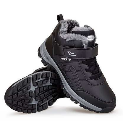 (Limited Time 49% Promotional Discount) Men's Winter Warm Orthopedic Hiking Snow Boots Waterproof Non-slip Wide Toe Arch Support Work Boots