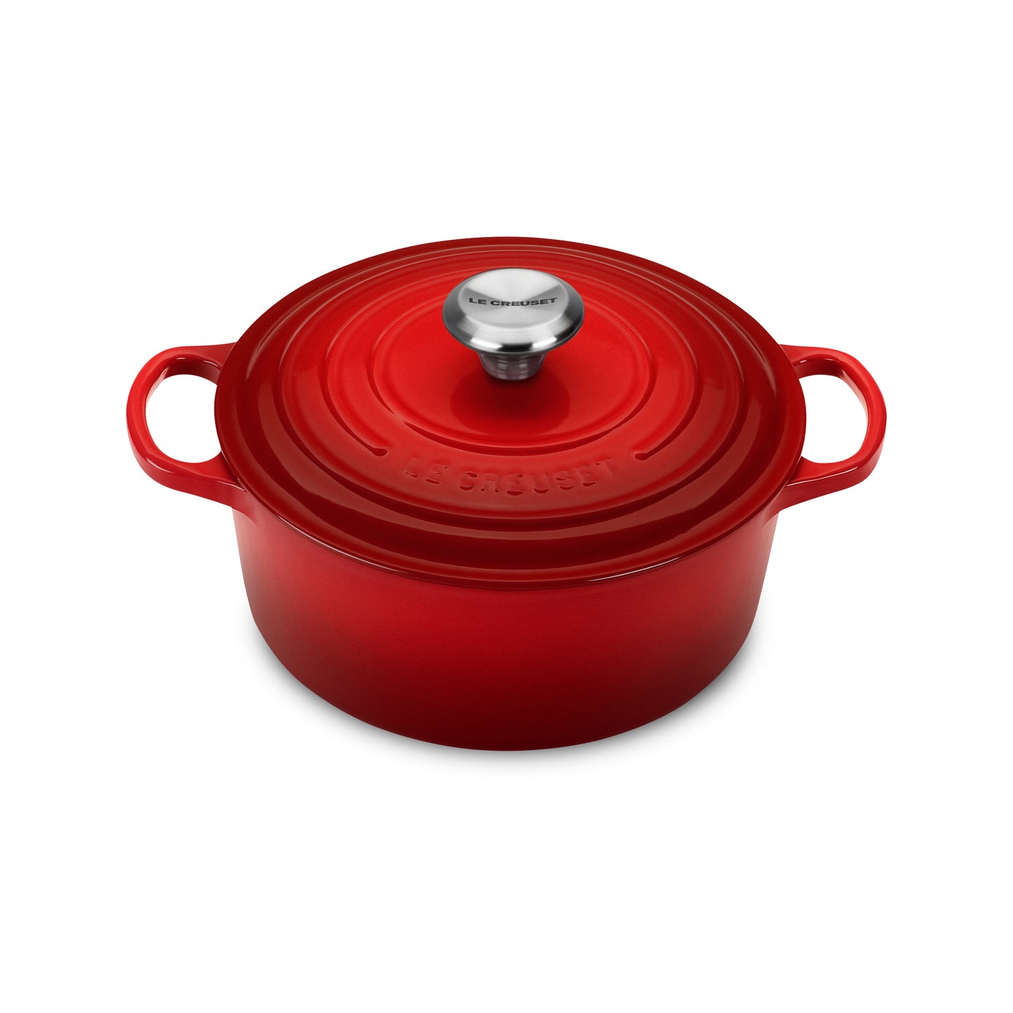 Signature Cast Iron 4.5-quart Cerise Round Dutch Oven