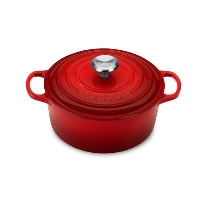 Signature Cast Iron 4.5-quart Cerise Round Dutch Oven