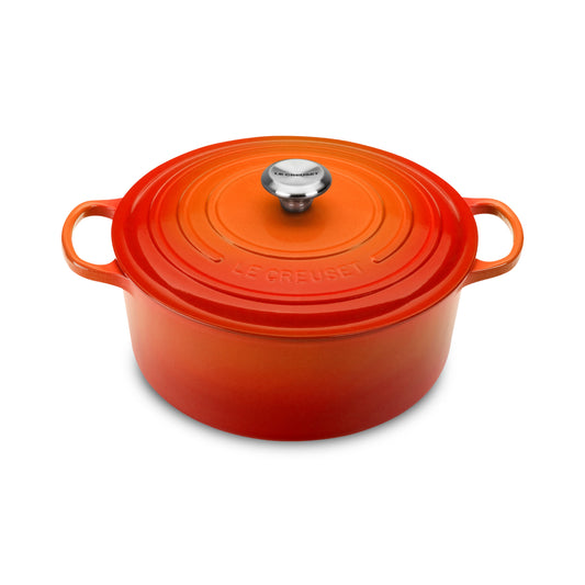Signature Cast Iron 5.5-quart Flame Round Dutch Oven