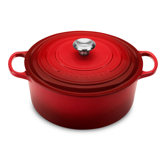 Signature Cast Iron 9-quart Cerise Round Dutch Oven
