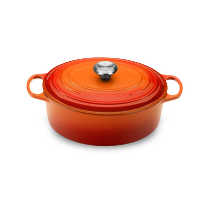 Signature Cast Iron 5-quart Flame Oval Dutch Oven