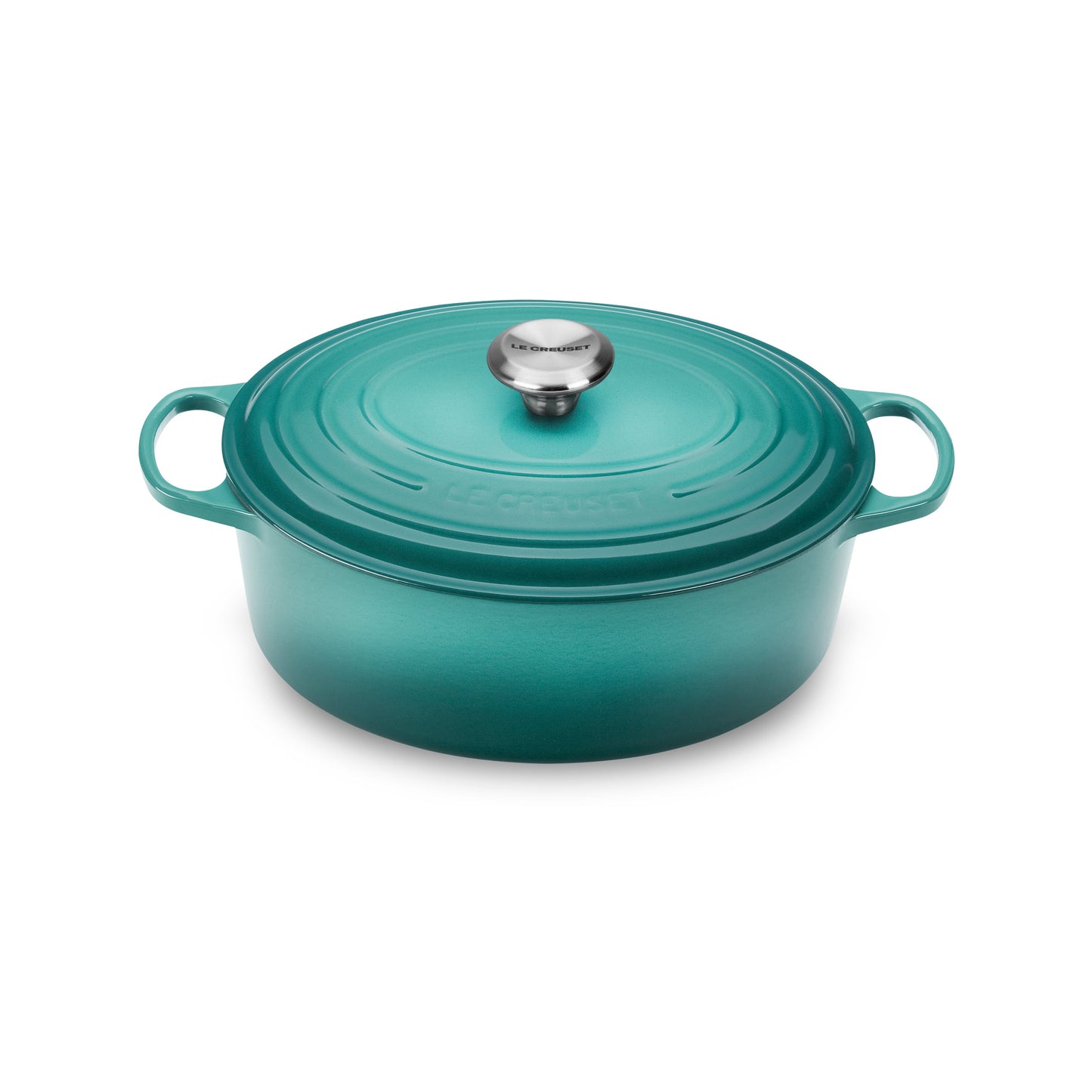 Signature Cast Iron 5-quart Caribbean Oval Dutch Oven