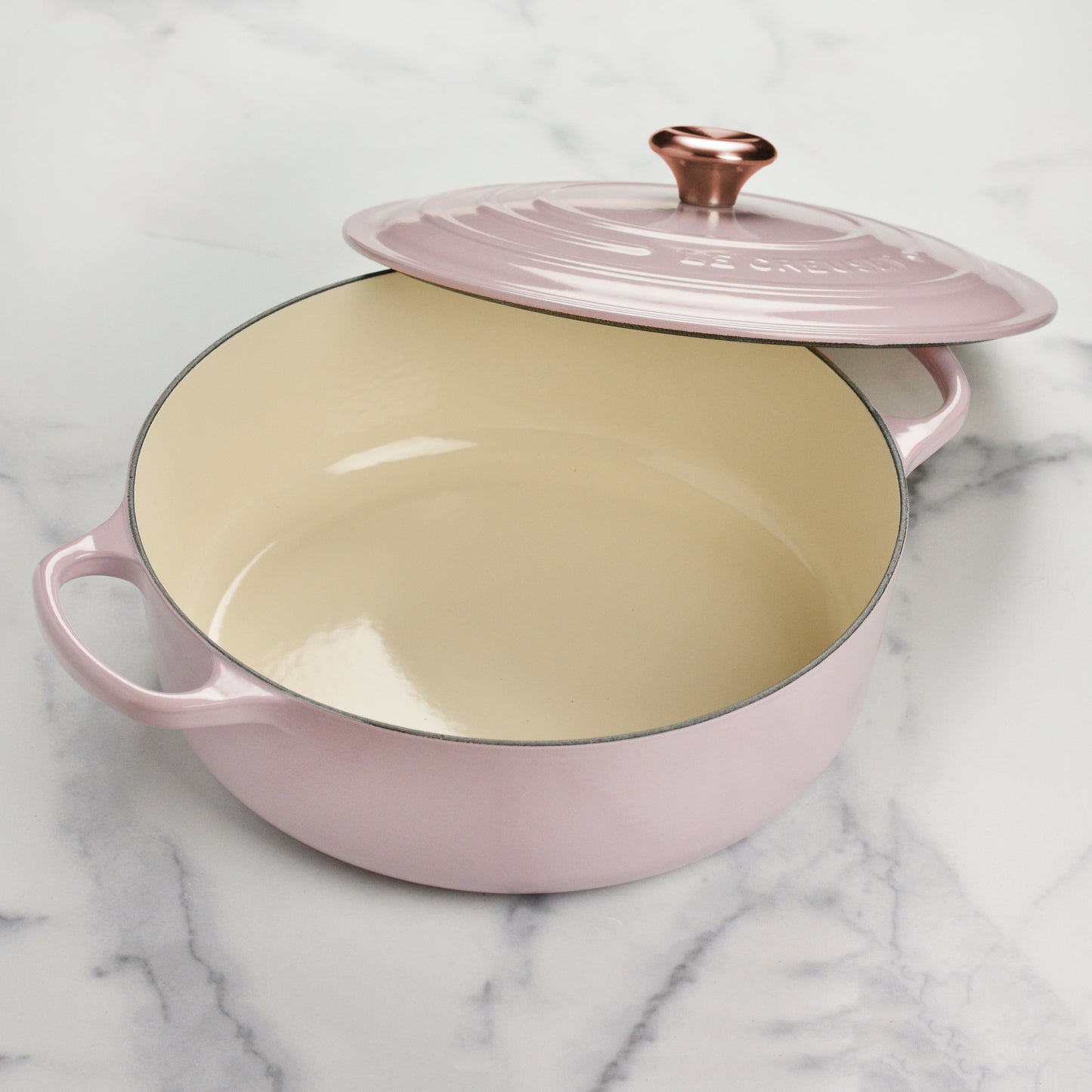 Signature Cast Iron 6.75-quart Shallot Round Wide Dutch Oven with Copper Knob