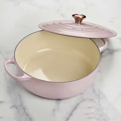 Signature Cast Iron 6.75-quart Shallot Round Wide Dutch Oven with Copper Knob