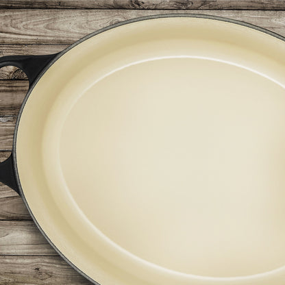 Signature Cast Iron 8-quart Licorice Oval Dutch Oven with Copper Knob