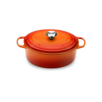 Signature Cast Iron 2.75-quart Flame Oval Dutch Oven