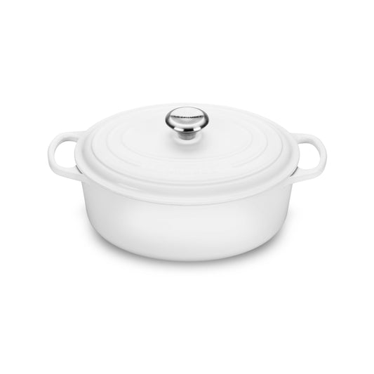 Signature Cast Iron 5-quart White Oval Dutch Oven