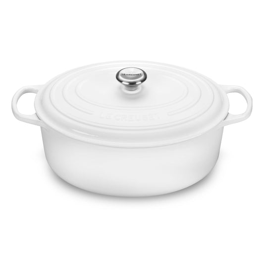 Signature Cast Iron 9.5-quart White Oval Dutch Oven
