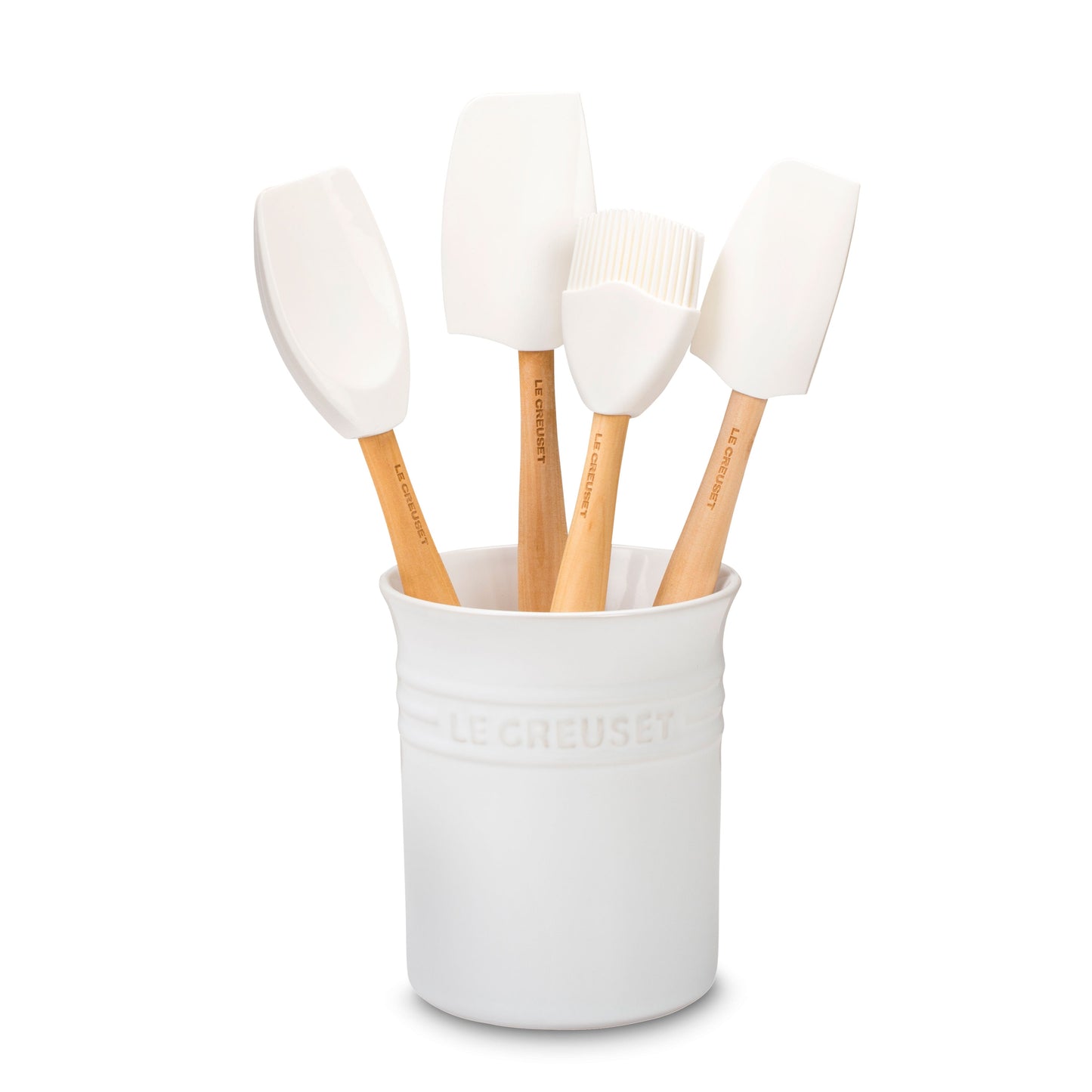 5 Piece White Silicone Utensil Set