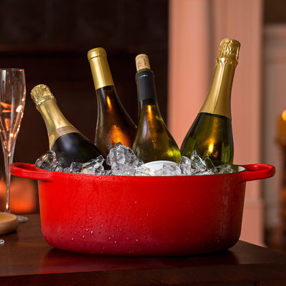 Signature Cast Iron 2.75-quart Cerise Oval Dutch Oven