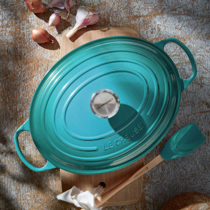 Signature Cast Iron 5-quart Caribbean Oval Dutch Oven