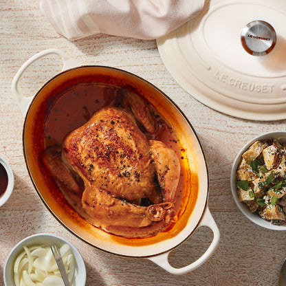 Signature Cast Iron 6.75-quart Meringue Oval Dutch Oven