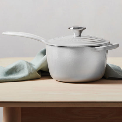 Signature Cast Iron 1.75-quart White Saucepan
