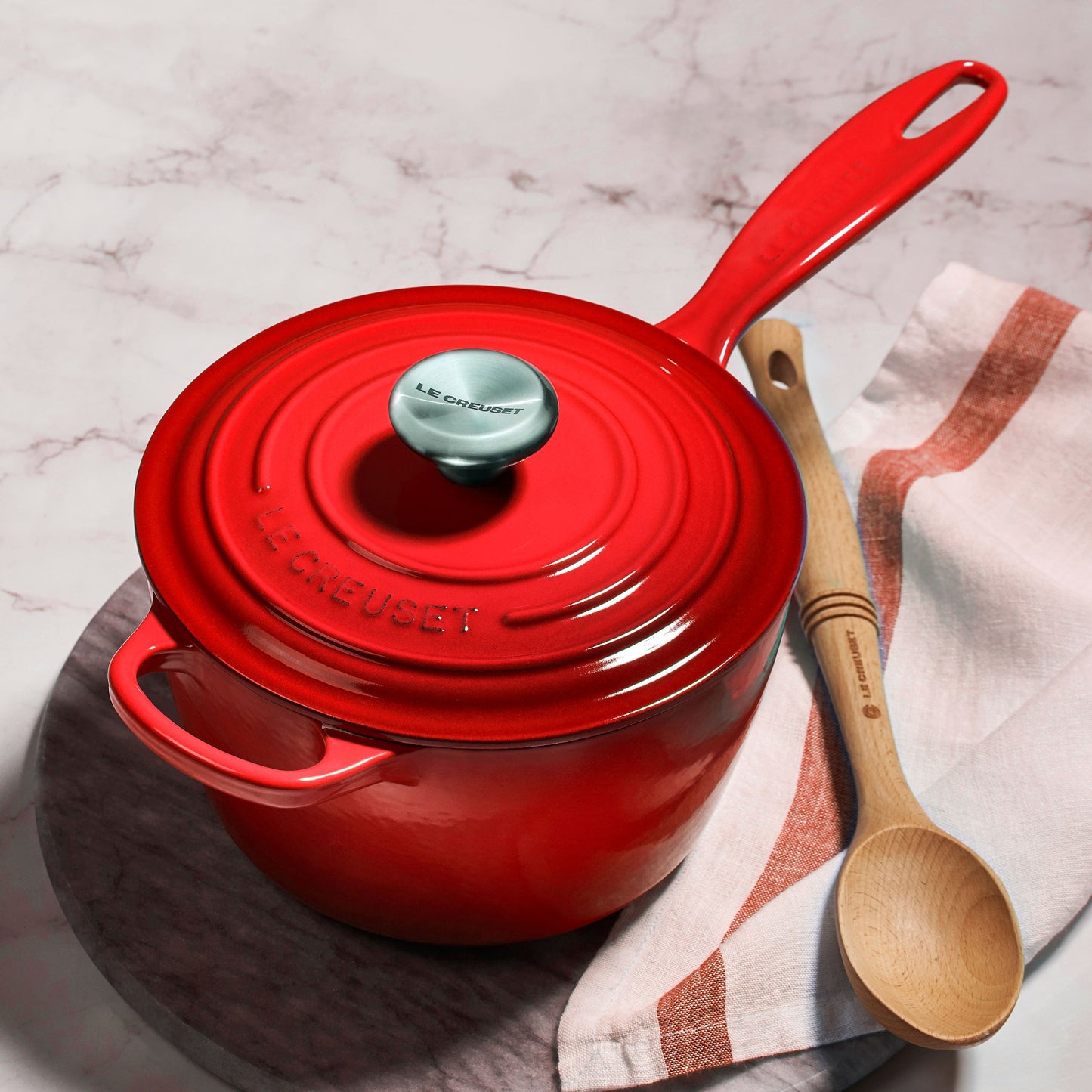 Signature Cast Iron 2.25-quart Cerise Saucepan