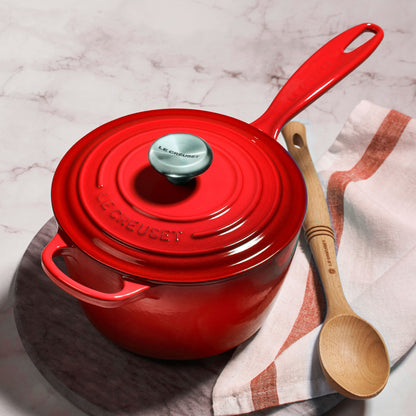 Signature Cast Iron 2.25-quart Cerise Saucepan