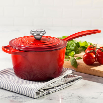 Signature Cast Iron 1.75-quart Cerise Saucepan
