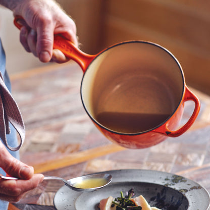 Signature Cast Iron 1.75-quart Flame Saucepan