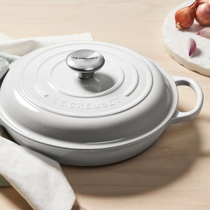 Signature Cast Iron 3.5-quart White Braiser