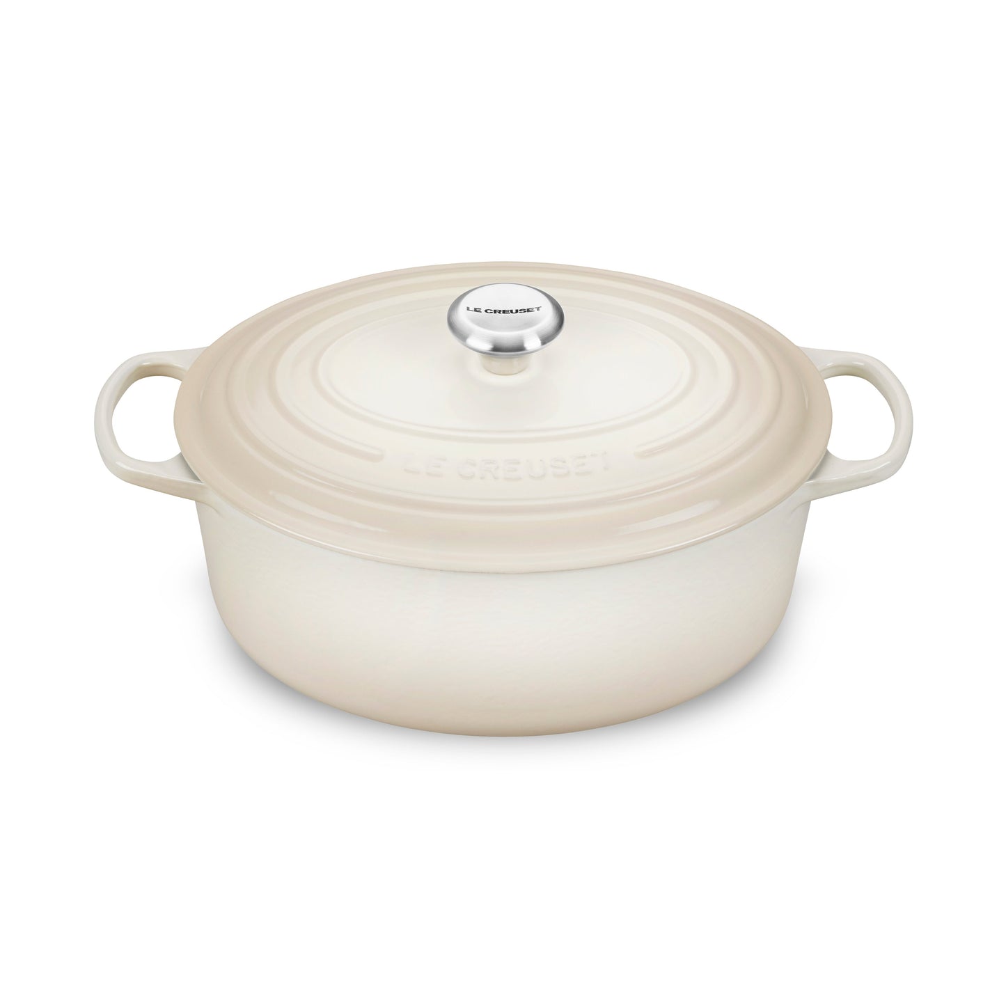 Signature Cast Iron 6.75-quart Meringue Oval Dutch Oven