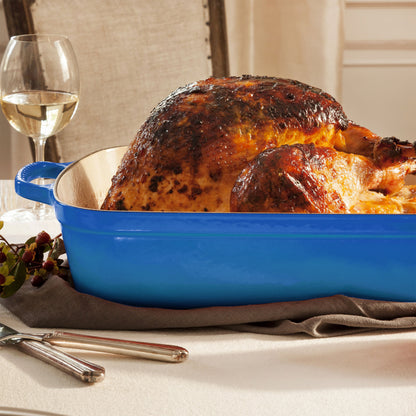 Signature Cast Iron 12.75-inch x 9.75-inch Marseille Roasting Pan