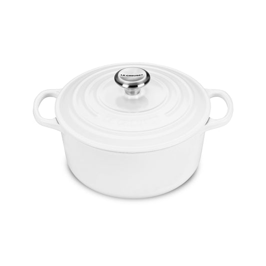 Signature Cast Iron 4.5-quart White Round Dutch Oven