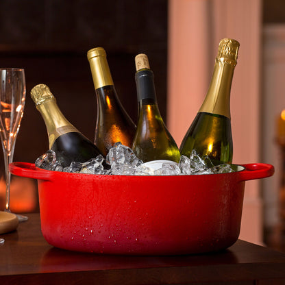 Signature Cast Iron 6.75-quart Cerise Oval Dutch Oven