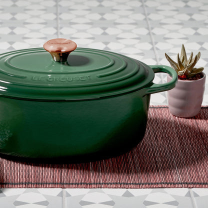 Signature Cast Iron 8-quart Artichaut Oval Dutch Oven with Copper Knob