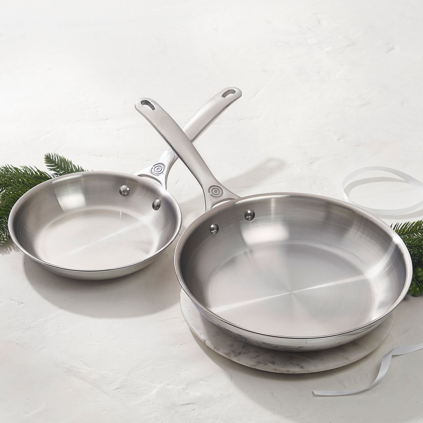 Stainless Steel 8 & 10-inch Fry Pan Set