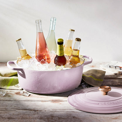 Signature Cast Iron 8-quart Shallot Oval Dutch Oven with Copper Knob