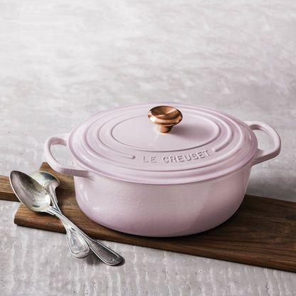 Signature Cast Iron 8-quart Shallot Oval Dutch Oven with Copper Knob