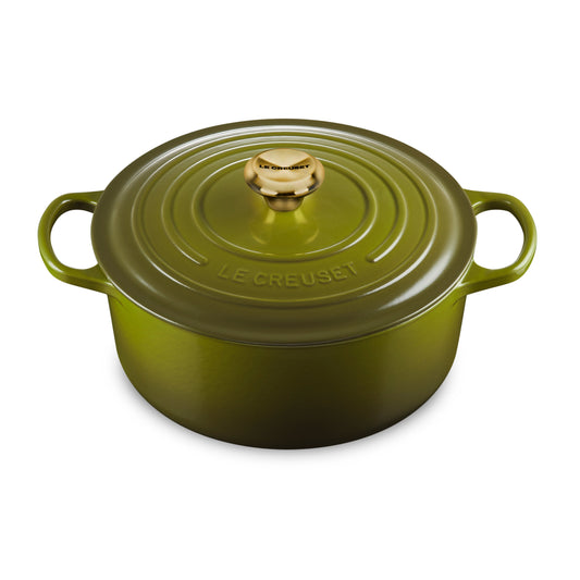 Signature Cast Iron 7.25-quart Olive Round Dutch Oven