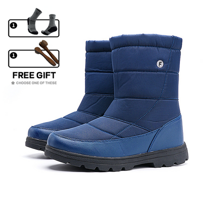 (Limited Time 70% Discount Event) Men's 2024 Winter New Style WarmWaterproof Non-Slip Puncture-Resistant One-Step Snow Boots Orthopedic Ankle Support Wide Toe Arch Support Hiking Boots