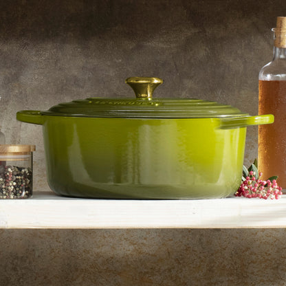 Signature Cast Iron 8-quart Olive Oval Dutch Oven